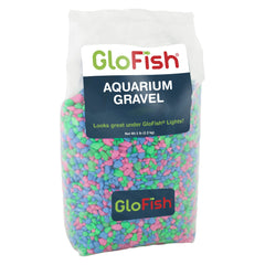 GloFish gravier rose-vert-bleu pour un décor fluoresçant et vibrant.