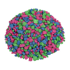 GloFish gravier rose comme base colorée pour un décor lumineux.