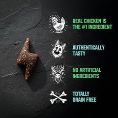 Gnarly Bites Amp’d Up: goût riche venaison et carottes pour stimuler l’attention.