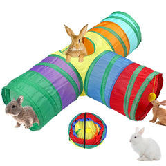Tunnel GNB PET pour lapin à 3 voies avec balle, pour exercices et jeu.