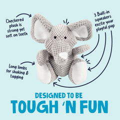 goDog Checkers éléphant avec sifflet intégré, stimulation et jeu prolongé.
