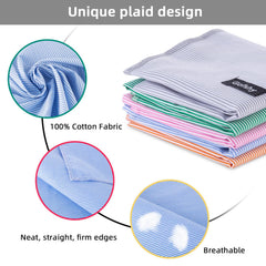 Bandana Gofshy bleu rayures, design personnalisable et motifs interchangeables.
