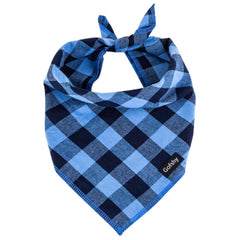 Bandana Gofshy XL bleu et noir à motif Buffalo plaid, prêt pour des balades stylées.
