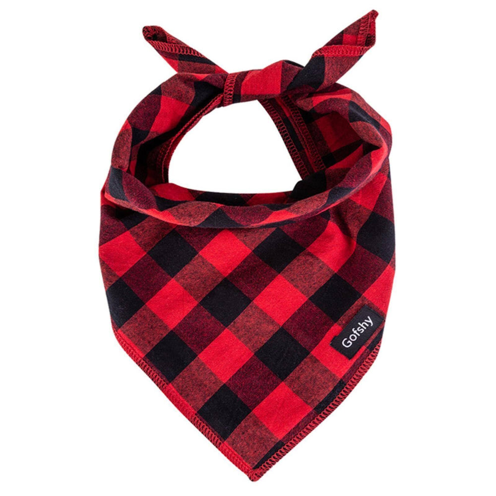 Gofshy bandana Noël pour chien, rouge et noir, élégant pour les fêtes.