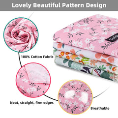 Gofshy bandanas motif feuilles vertes et fleurs rouges, touche naturelle pour chien.