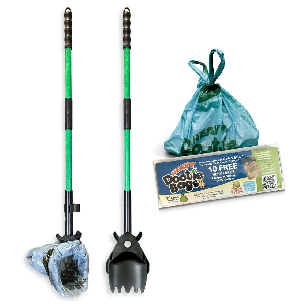 GoGo Stik XP ramasse-crottes, ramasseur efficace qui soulage le dos lors du nettoyage extérieur.