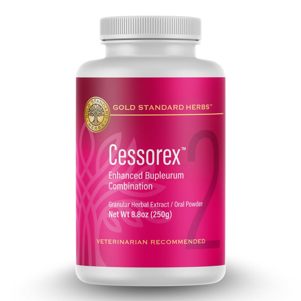 Gold Standard Herbs Cessorex – poudre dans bouteille, soutien potentiel à l’immunité cutanée du chien.