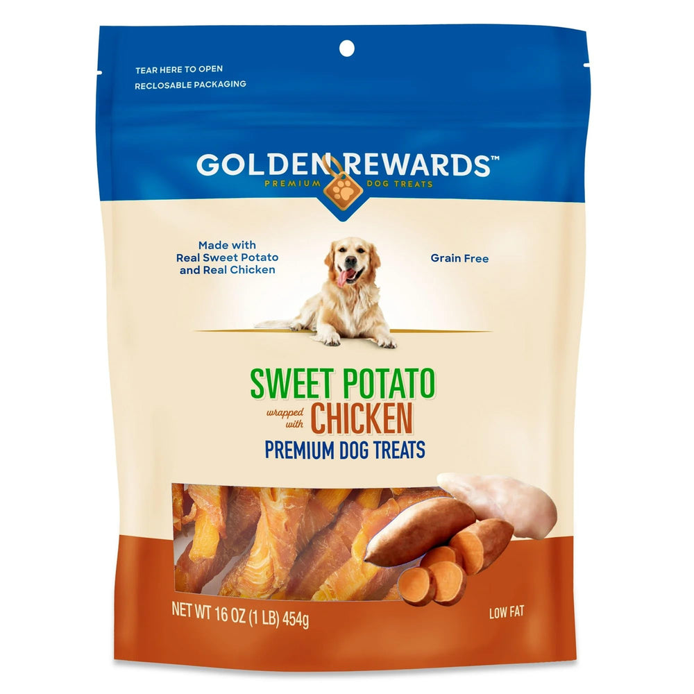Friandises Golden|Rewards pour chien : poulet et patate douce, idéale pour l'entraînement.