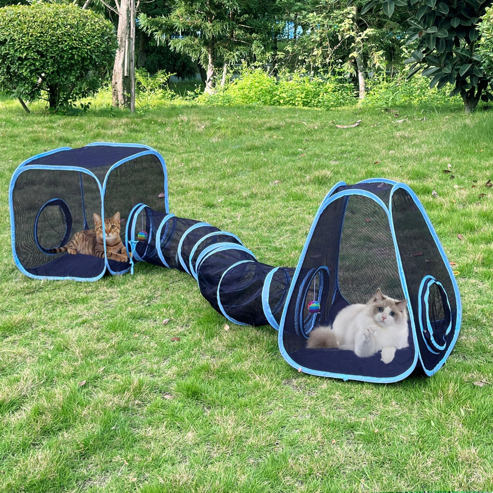 GONPETGP Enclos extérieur pour chats avec tente, sécurisant les jeux en plein air.