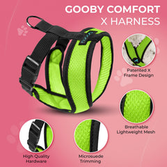 Gooby Comfort X, mesh léger vert pour une respiration optimale.