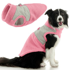 Gooby Zip Up Sherpa Vest Rose, texture douce pour chien et chaleur.