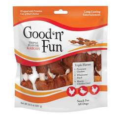Good'n'Fun brochettes saveurs poulet, canard et foie pour friandise appétissante.