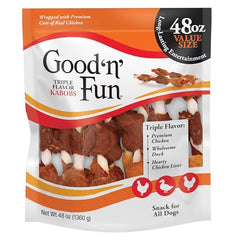 GOOD 'N' FUN Kabobs texture cuir brut croustillante pour mastication durable.