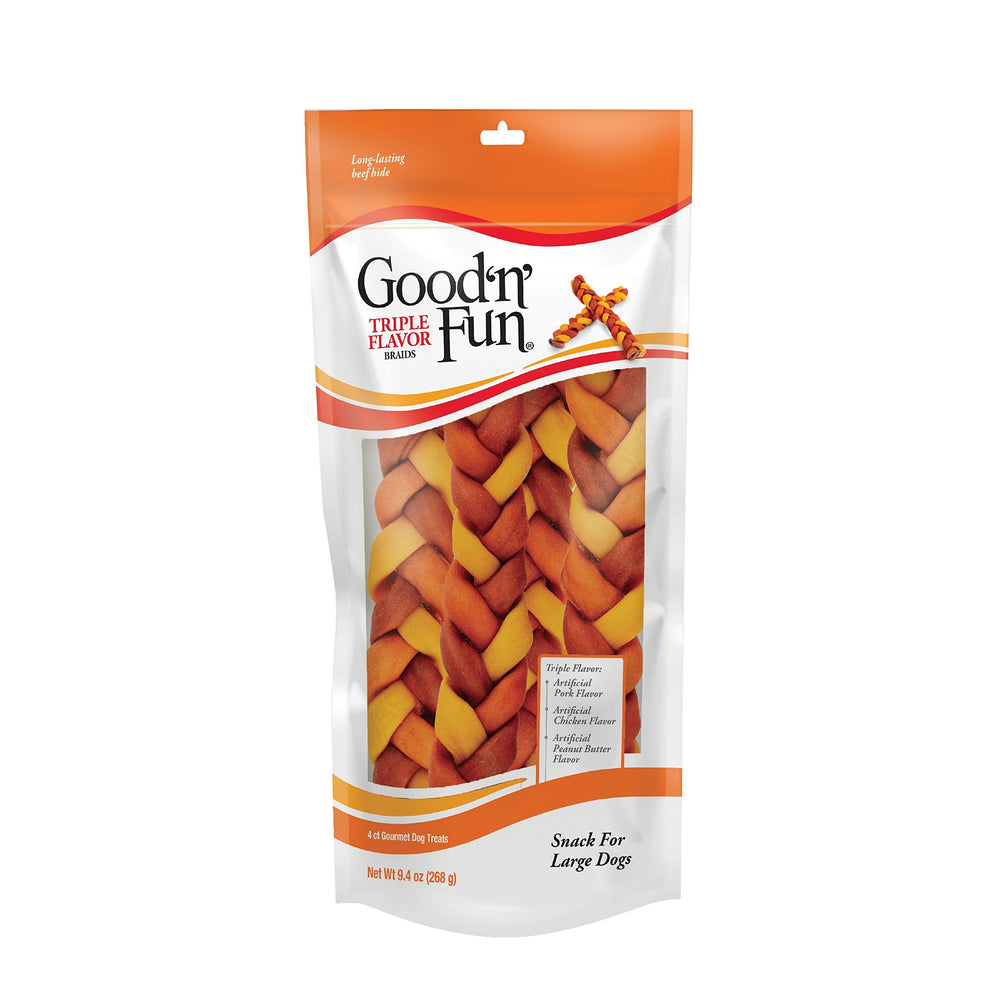 GOOD 'N' FUN Triple Flavor Braids – morceau tresse pour divertir durablement les chiens.