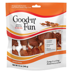 Good 'n' Fun Kabobs emballage attrayant montrant les saveurs variées et gourmandise.