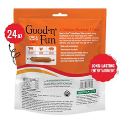 GOOD 'N' FUN Triple Flavor Ribs Chews – enveloppe de poulet et protéines élevées