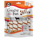 GOOD 'N' FUN Wraps triple saveurs tendon de boeuf, récompense longue durée pour chiens actifs.