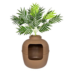 Good Pet Stuff cache-litière-planter entrée large pour chats spacieux.