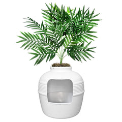 Good Pet Stuff cache-litière planter rond blanc : solution discrète pour chats
