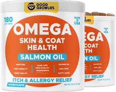 GOODGROWLIES Omega 3 pour chien: bouteille huile poisson, soutien peau et pelage