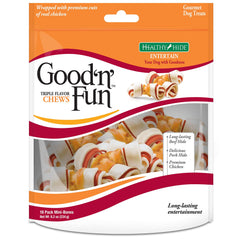 Friandises Good'N'Fun mini os triple saveur dans l'emballage, plaisir durable pour chien