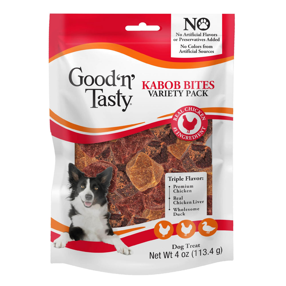 Good 'N' Tasty Kabob Bites format doux, friandise canine tendre et facile à mâcher.