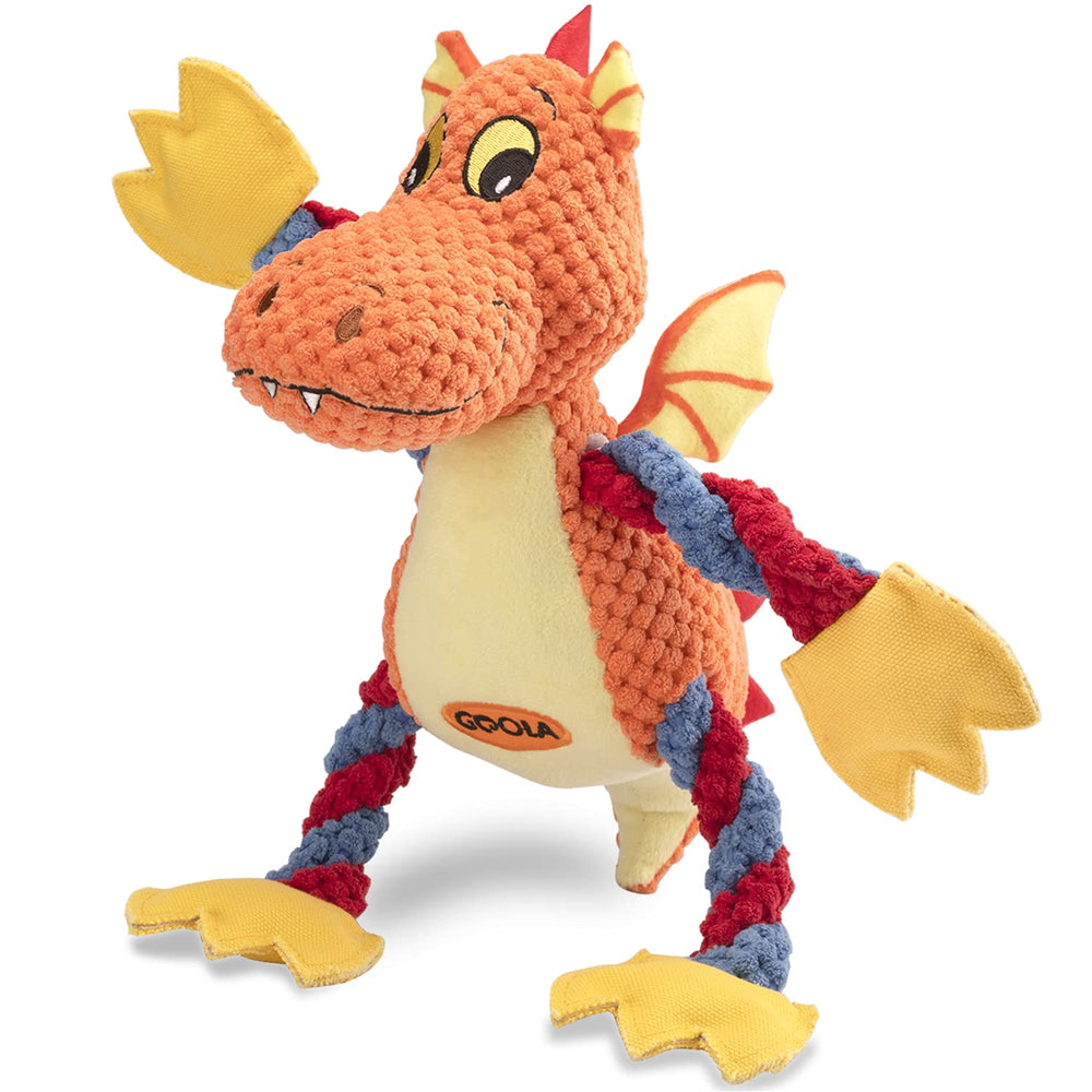 GOOLA Dragon interactif: peluche avec 5 sifflets, parfait pour le jeu de lancer et la stimulation.