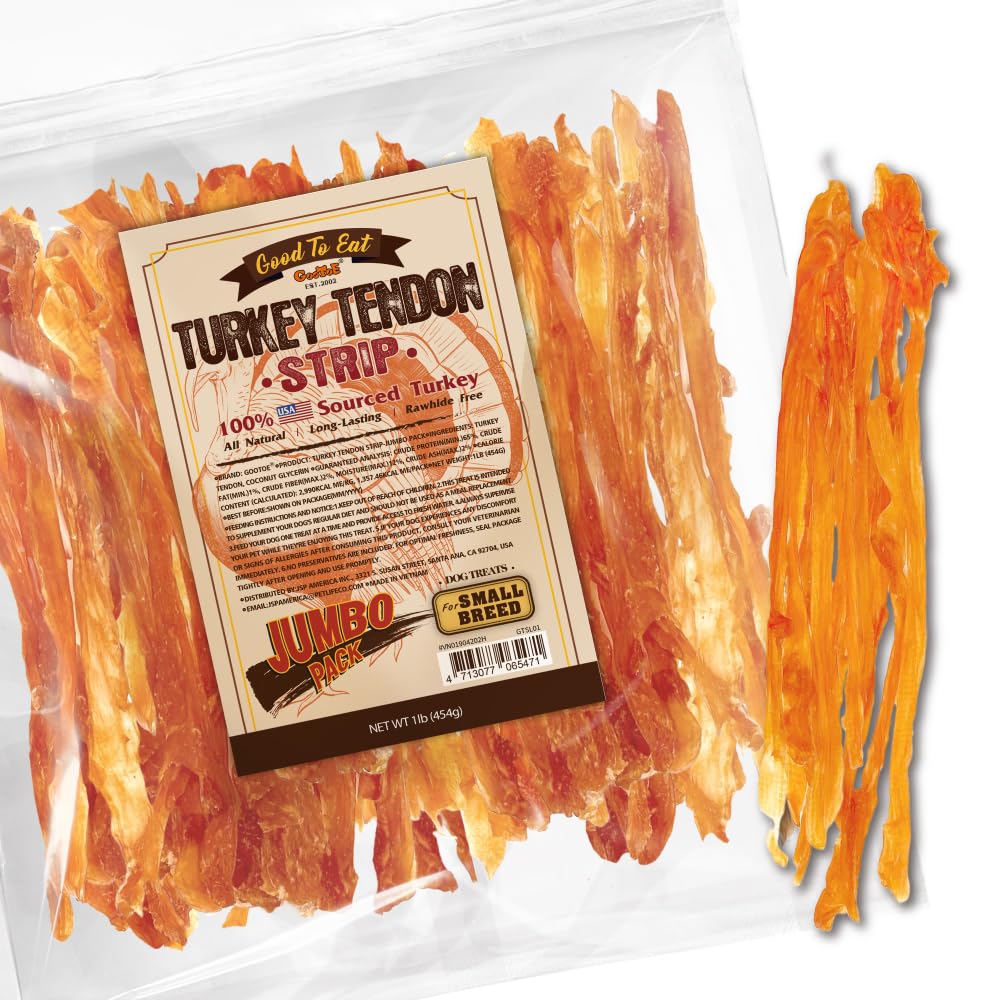 Gootoe Tendons de Dinde pour Chiens — emballage 450 g pratique à partager