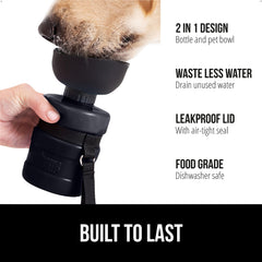 Bol intégré pratique pour chien grâce à la gourde Gorilla Grip