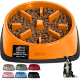 Bol ralentisseur Gorilla Grip orange pour chiens et chats, rythme maîtrisé