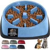 Gorilla Grip bol ralentisseur bleu clair pour chiens et chats, repas plus lent.