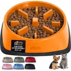 Gorilla Grip bol ralentisseur chien 1-tasse-orange: repas plus maîtrisé et calme