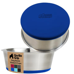 Bols Gorilla Grip en inox 304, duo pour nourriture et eau des chiens, durable.