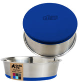 Bol Gorilla Grip pour chien en inox 304 bleu, ensemble de deux.