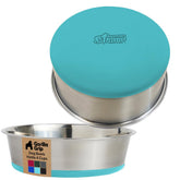 Gorilla Grip: bol en acier inoxydable 304, ensemble turquoise, parfait pour nourriture et eau.