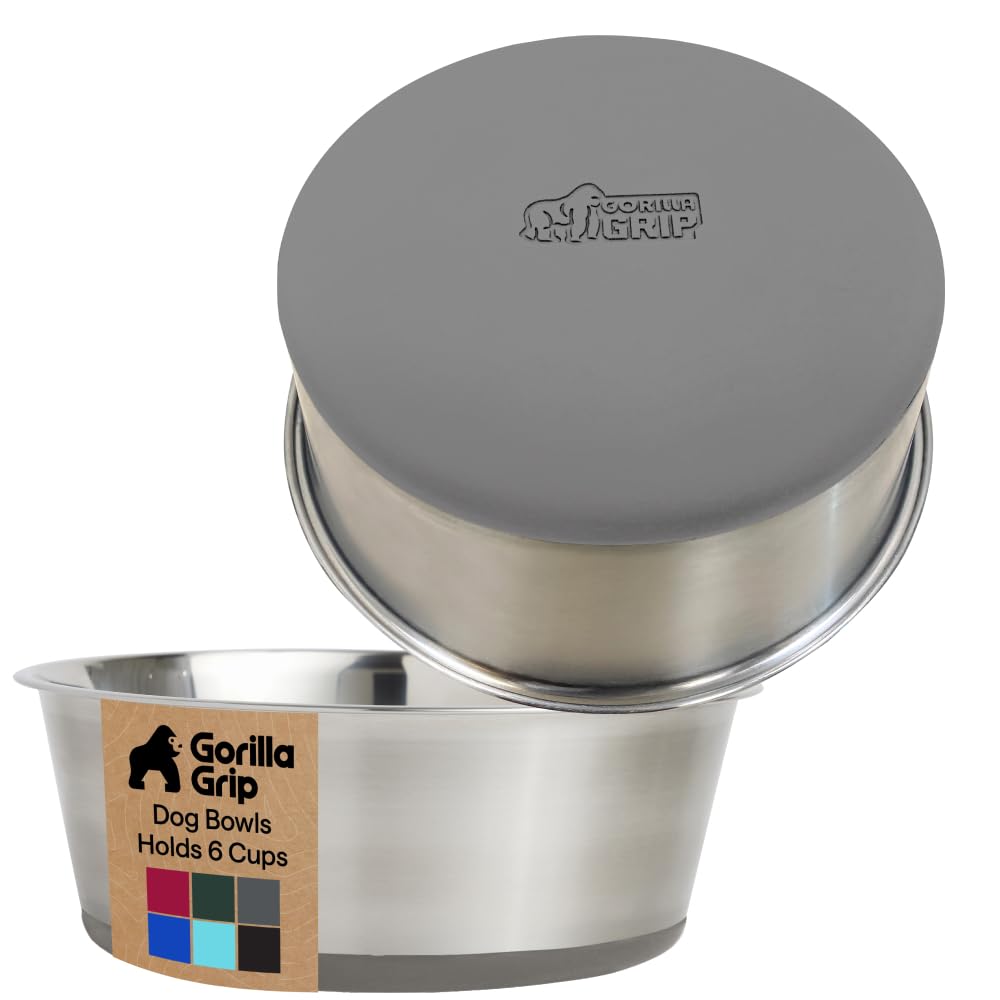 Bol Gorilla Grip en acier inox 304, surface lisse et hygiénique pour repas quotidiens.