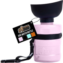 GORILLA GRIP: bouteille eau chien rose 473 ml pour hydratation nomade.