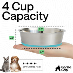 Ensemble de deux bols Gorilla Grip pour nourriture et eau, pratique au quotidien.
