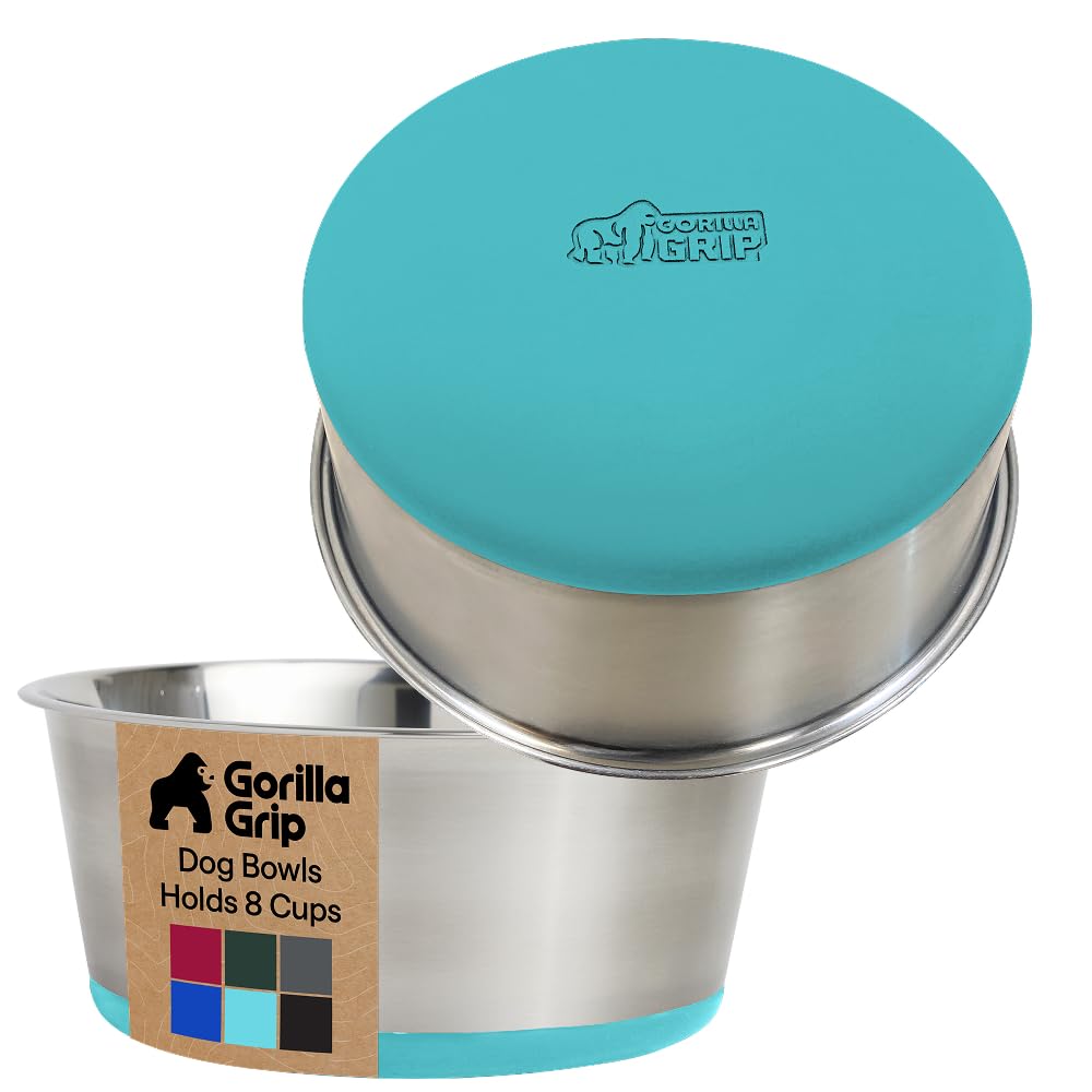 Gorilla Grip: gamelle en acier 304 de 8 tasses turquoise, durable et sans rouille.