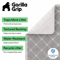 Gorilla Grip Tapis Litière Chat: empêche les éclaboussures et poussière.