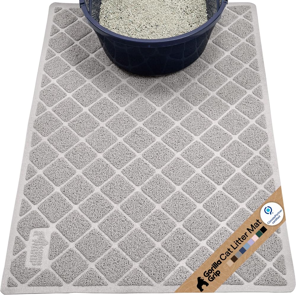 GORILLA GRIP Tapis Litière: mailles denses captent les grains, sol net.
