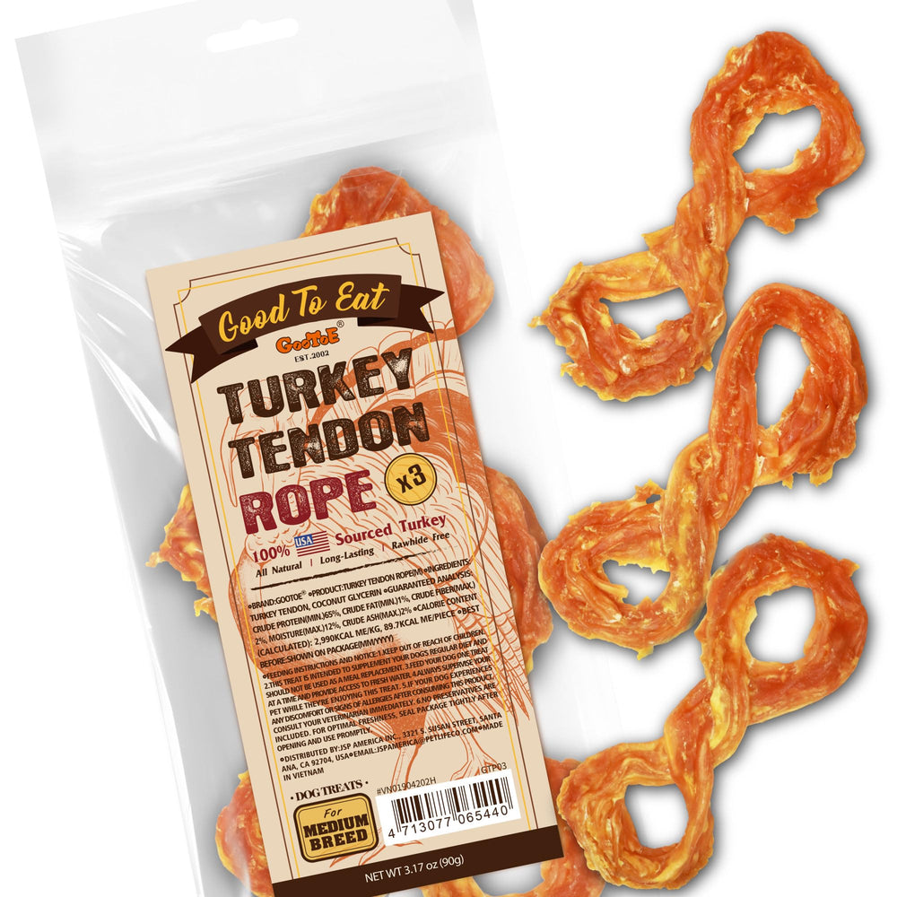 Gootoe Tendons de Dinde pour Chien — emballage 3 unités, pratique pour l’achat
