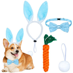 GOYOSWA oreilles-lapin bleues pour chien, accessoire festif et confortable.
