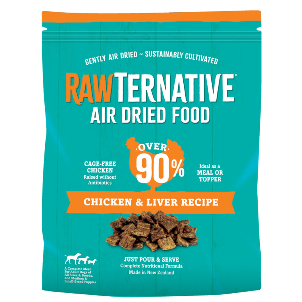 Grandma Mae's RawTernative, sachet poulet et foie, repas riche en protéines pour chien.