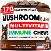 Grateful Pawz: bouteille de suppléments champignons queue-de-dindon, soutien potentiel à l’immunité.