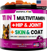 Grateful Pawz multivitamine pour chien – bouteille de friandises, soutien énergie et bien-être