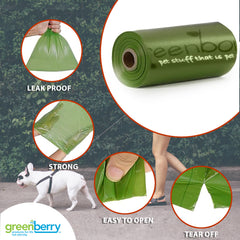 Greenbone Biobase: rouleaux de sacs déjections chien, grande capacité pour plus de place.