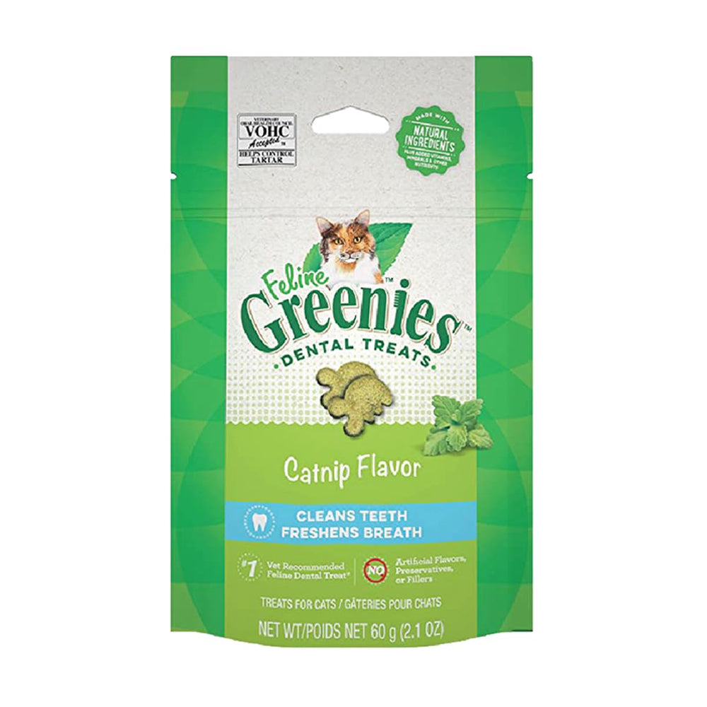 Sachet Greenies Chat 2,1 oz, pratique pour des récompenses quotidiennes contrôlées.