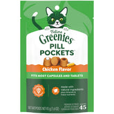 Greenies chat Pochettes-pilules-saveur-poulet facilite l'administration des pilules.