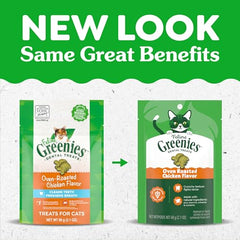 Greenies chat — saveur poulet rôti: goût irrésistible pour chats exigeants.